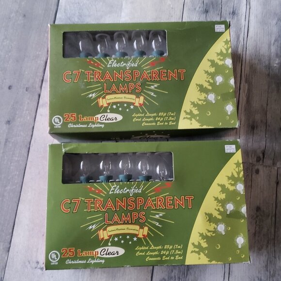 (set of 2) C7 Clear Indoor/Outdoor Lights (25 per pack) - Picture 1 of 4